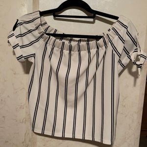 Off the shoulder striped top